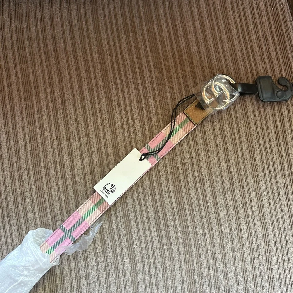 Gucci Pink and Green Plaid Dog Leash